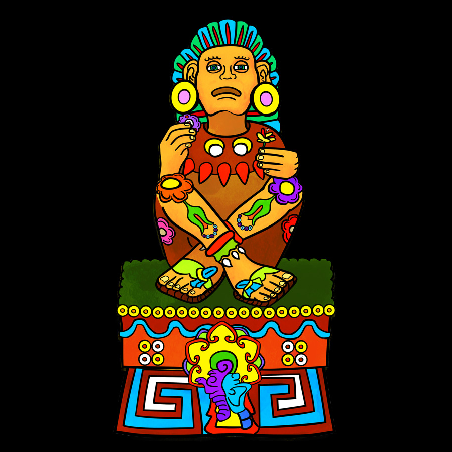 Xochipilli Mexica Aztec God of Flowers Art