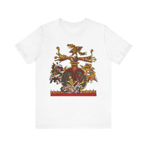 White tee with the Cinteotl corn tree illustration