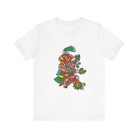 White tee with the jaguar warrior illustration